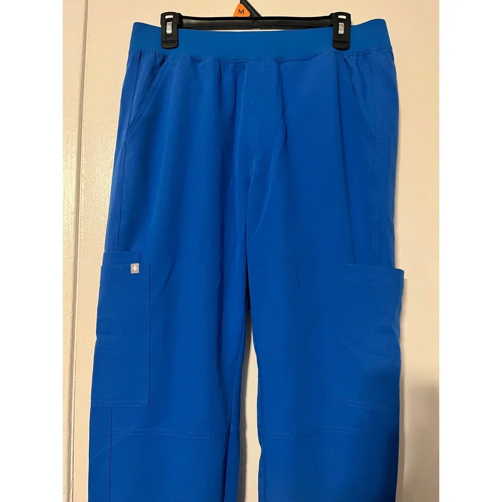 FIGS Mens Axim Cargo Scrub Pants Royal Blue Size Medium Regular FIONx Stretch